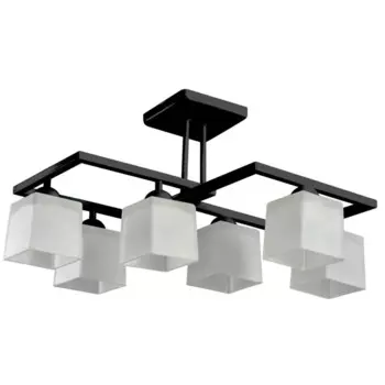 Люстра потолочная Квадро НПБ04-6 60-072 6 лампочек 24 м цвет черный