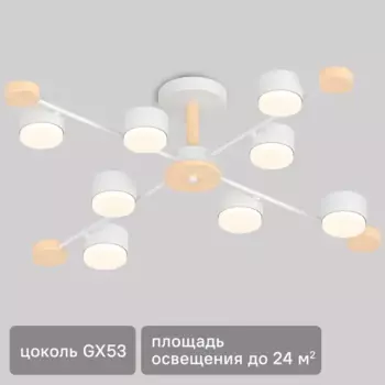 Люстра потолочная Лоре SF5511/8C-WT-WD 8 ламп 20 м цвет серый