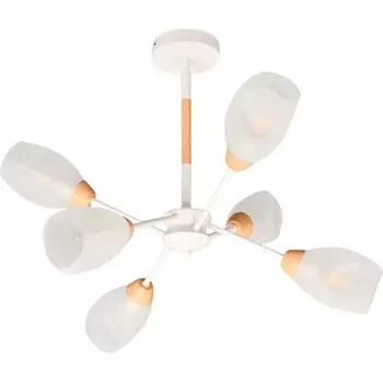 Люстра потолочная Lumion 5210/6C, 6 ламп, 12 м², цвет белый