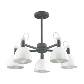 Люстра потолочная Lumion Fiona, 5 ламп, 10 м², цвет белый/серый