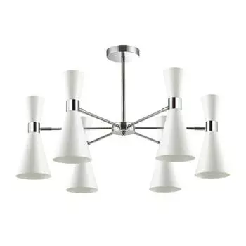 Люстра потолочная Lumion Quinn 3661/6C, 6 ламп, 20 м², цвет белый/хром