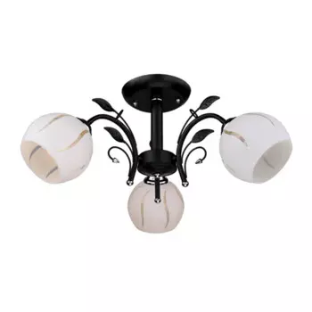 Люстра потолочная Меренга 3 лампы 10 м цвет черный/бежевый