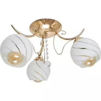 Люстра потолочная Modern 110/3, 3 лампы, 9 м², цвет золотой/бежевый