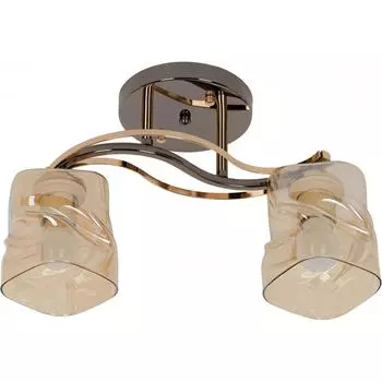 Люстра потолочная Modern 117/2, 2 лампы, 6 м², цвет золотой/бежевый