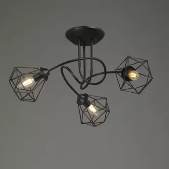 Люстра потолочная Плаза 3 лампы 9 м цвет черный