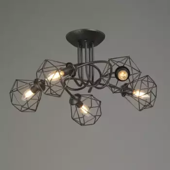 Люстра потолочная Плаза 5 ламп 15 м цвет черный