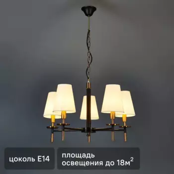 Люстра подвесная Arte Lamp Riccardo 5 ламп цвет черный