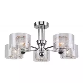 Люстра потолочная Rivoli Mod, 5 ламп, 15 м², цвет хром