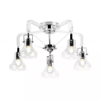 Люстра потолочная Rivoli Scomparsa S5 CR, 5 ламп, 15 м², цвет хром/прозрачный