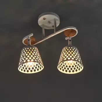 Люстра потолочная Семь огней Карел 2 лампы, 6 м, цвет белый