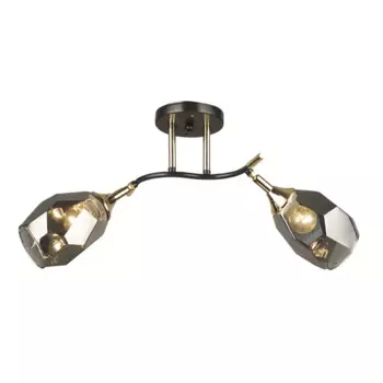 Люстра потолочная Семь огней Коул 2 лампы, 6 м, цвет черный/золото