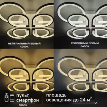 Люстра потолочная Семь огней SF7099/8C-WT LED 240 Вт регулируемый белый свет цвет белый