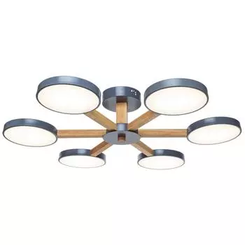 Люстра потолочная светодиодная «Cortes Grey» с пультом управления, 20 м², регулируемый белый свет, с диммером, цвет серый