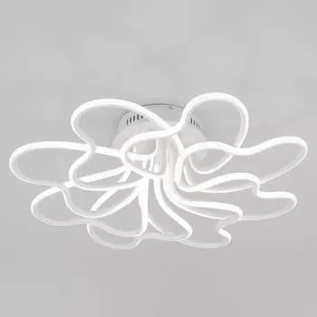 Люстра потолочная светодиодная Eurosvet Floret 90135/8 с пультом управления, 50 м², холодный белый свет, цвет белый