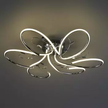 Люстра потолочная светодиодная Eurosvet Venzel 90082/6, 30 м², белый свет, цвет хром