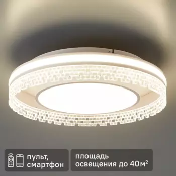 Люстра потолочная светодиодная Freya Lulla 100 Вт круг регулируемый белый свет цвет белый