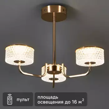 Люстра потолочная светодиодная Lumion Ledio Venice 6579/40CL 16 м нейтральный белый свет цвет золотой