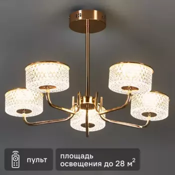 Люстра потолочная светодиодная Lumion Ledio Venice 6579/60CL 28 м нейтральный белый свет цвет золотой
