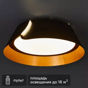 Люстра потолочная светодиодная Portal FR6092CL-L72GB цвет черный золото