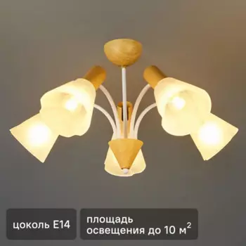 Люстра потолочная Vardo 1131/5P 5 ламп цвет белый