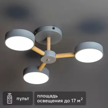 Люстра светодиодная «Scandia» 515900 с пультом управления 17 м регулируемый белый свет цвет серый
