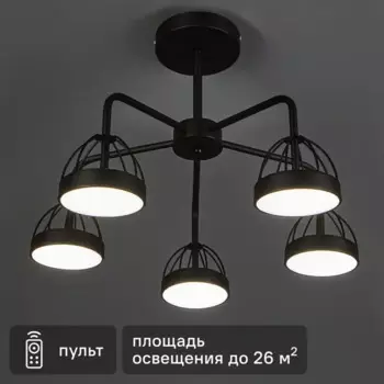 Люстра светодиодная «Scandia» 515948 с пультом управления 26 м регулируемый белый свет цвет черный