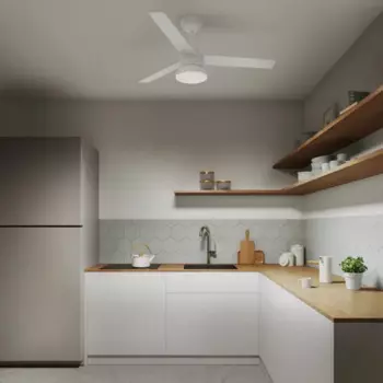 Люстра-вентилятор потолочный лопастной светодиодная Inspire «Notos» с пультом 13-20 м2 вентиляция цвет белый/бук