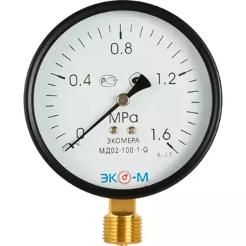 Манометр радиальный Росма МД 02 16 бар 1/2" 100 мм