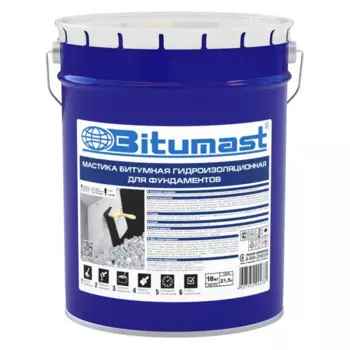Мастика гидроизоляционная Bitumast для фундаментов 18 кг