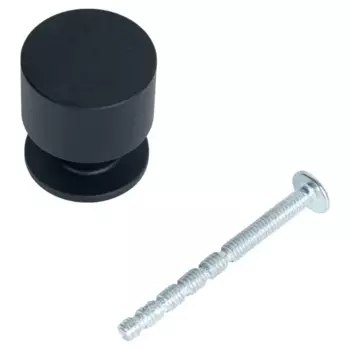 Мебельная ручка-кнопка Лион 24 мм черная