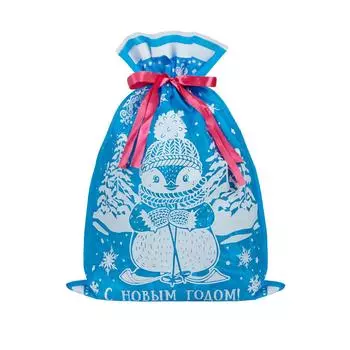 Мешочек с лентой 40x45 см цвет голубой