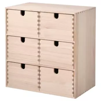Мини-комод с 6 ящиками Moppe-2 29x18x32 см дерево бежевый