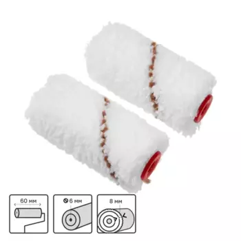 Мини-валик сменный для алкидных красок Dexter 60 мм 2 шт