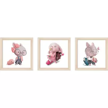 Модульная картина Лисички 40x40 см 3 шт.