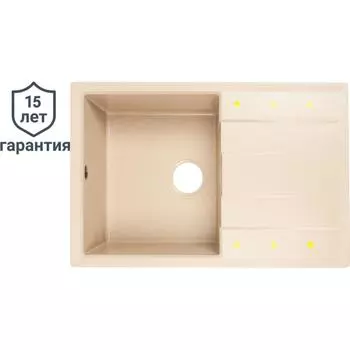 Мойка DELINIA 78х51x20 см, кварц, цвет тёмно-бежевый