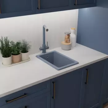 Мойка для кухни врезная Delinia 31x46 см глубина чаши 19 см кварц цвет серый