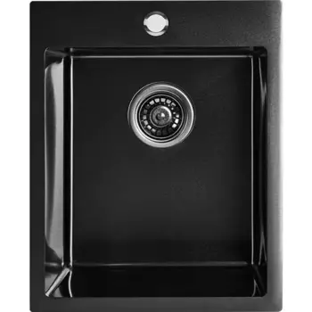 Мойка для кухни врезная Delinia 40x50 см глубина чаши 20 см нержавеющая сталь цвет черный