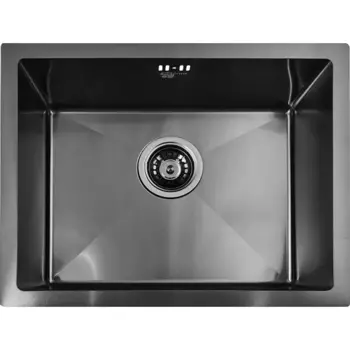 Мойка для кухни врезная Delinia 50x40 см глубина чаши 20 см нержавеющая сталь цвет черный