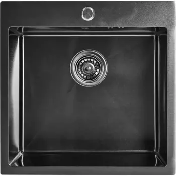 Мойка для кухни врезная Delinia 50x50 см глубина чаши 20 см нержавеющая сталь цвет черный