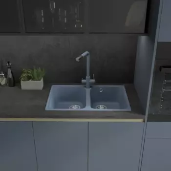 Мойка для кухни врезная Delinia 73.5x47.5 см глубина чаши 18 см кварц цвет серебристый