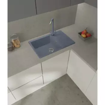 Мойка для кухни врезная Delinia 76x50 см глубина чаши 19 см кварцевый песок цвет серебристый
