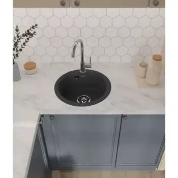 Мойка для кухни врезная Granfest Smart GF-SM 435 43x43 см глубина чаши 16 см мраморная крошка цвет черный