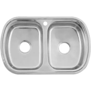 Мойка MLN7749S 77x49x18 см, нержавеющая сталь, цвет серебристый