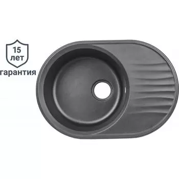 Мойка врезная Delinia LM 74.3х51.2х20 см, кварц, цвет антрацит