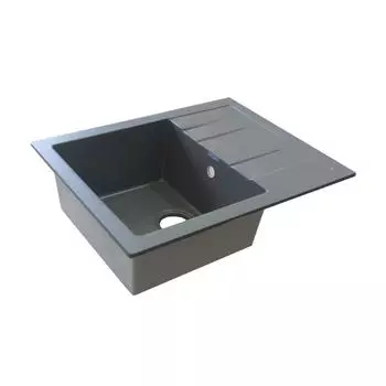 Мойка для кухни врезная с крылом Granfest Quadro GF-Q-650L 65x50 см глубина чаши 19 см мрамор цвет маренго
