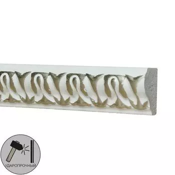 Молдинг настенный белый/серебристый 103c-60 20х10 2м