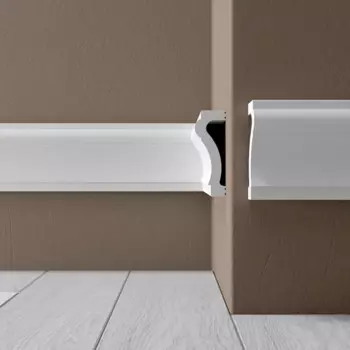 Молдинг потолочный полистирол ударопрочный Де-Багет Polymer М 70 белый 20x70x2000 мм