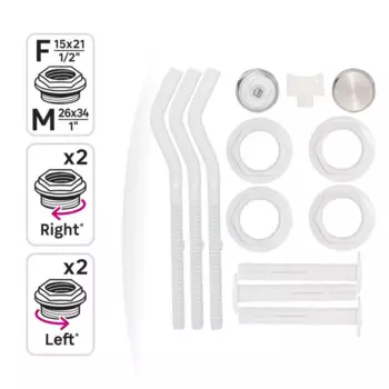 Монтажный комплект для радиатора Equation 1"x1/2" сталь белый 10 шт.