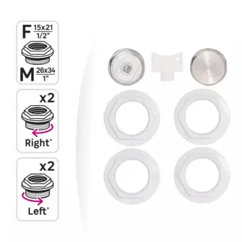 Монтажный комплект для радиатора Equation 1"x1/2" сталь белый 7 шт.