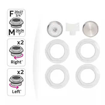Монтажный комплект для радиатора Equation 1"x3/4" сталь белый 7 шт.